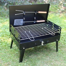 Stainless Steel Briefcase Style Barbecue Grill Toaster (Medium, Black) - justgrabit.in | Just Grab It