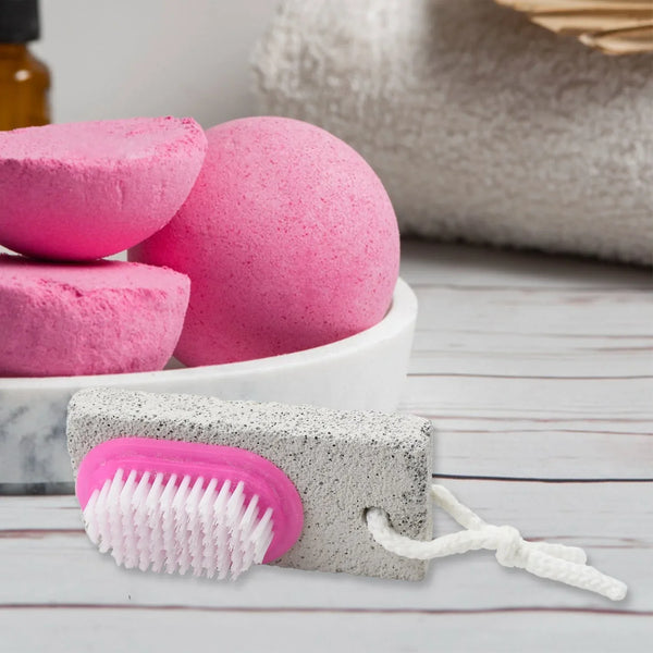 Hand and Foot Brush with pumice stone to Remove Dead Skin & Callus Stone Foot Scrubber Pedicure Brush For Dead Skin - justgrabit.in | Just Grab It