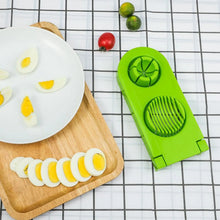 2 in 1 Double Cut Boiled Egg cutter with stainless steel wire for easy slicing of boiled eggs. - Justgrabit Inc.