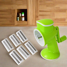 6 in 1 Multi functional Vegetable Cutter & Slicer Hand Machine Cutting, Slice, Cut Thick, Cut Silk All in one –Vegetable Chopper Cutter & Slicing Cutter Barrel - Vegetable Grater with 6 Removable Blades - Justgrabit Inc.