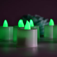 Green Flameless LED Tealights Smokeless Candles for Home Decoration Pack of 24 - justgrabit.in | Just Grab It