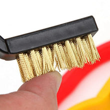 3pc Mini Wire Brush Set Brass Nylon Stainless Steel Bristles Household Cleaning Brush for Gas Stove, Smoke Machine Tool Burner Tiles Tap Rust Removal Welding Slag Dirt & Paint Scrubbing (3 Pcs Set) - justgrabit.in | Just Grab It