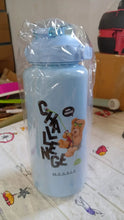 Plastic Water Bottle Set – BPA - Free, Leak - Proof, Cartoon Design for Kids & Gym (3 Pc Set) - justgrabit.in | Just Grab It