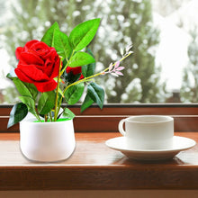 Artificial Rose Flower Plant With Pot, For Home Office Or Gift - Justgrabit Inc.