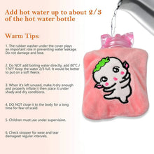 Pink Cartoon Small Hot Water Bag with Cover for Pain Relief - Justgrabit Inc.