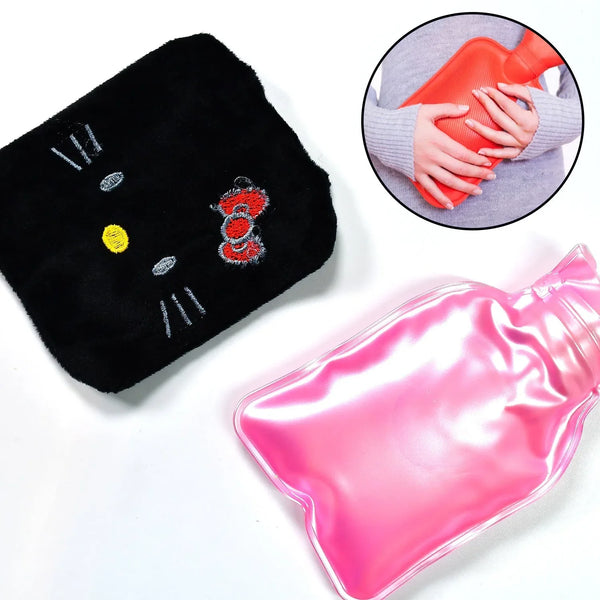 Black Small Hot Water Bag with Cover – Pain Relief & Warmer - Justgrabit Inc.