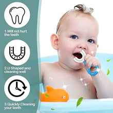U Shaped Toothbrush for Kids, 2 - 6 Years Kids Baby Infant Toothbrush, Food Grade Ultra Soft Silicone Brush Head - Justgrabit Inc.