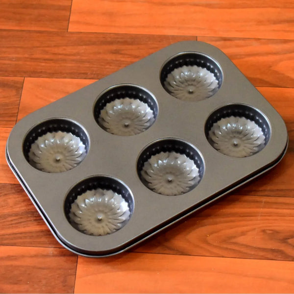 6 slot Non - Stick Muffins Cupcake Pancake Baking Molds - Justgrabit Inc.
