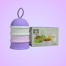 3 Layer Cute Portable Baby Food Milk Powder Storage Box Bottle Container Milk Powder Baby Food Container Bowl. (Purple) - justgrabit.in | Just Grab It