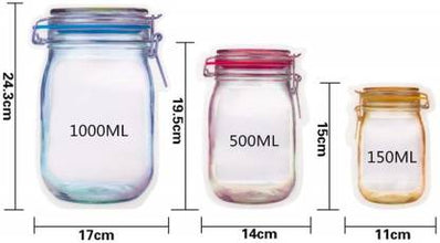 Plastics Transparent Jar Shaped Stand - up Pouch With Zipper - justgrabit.in | Just Grab It