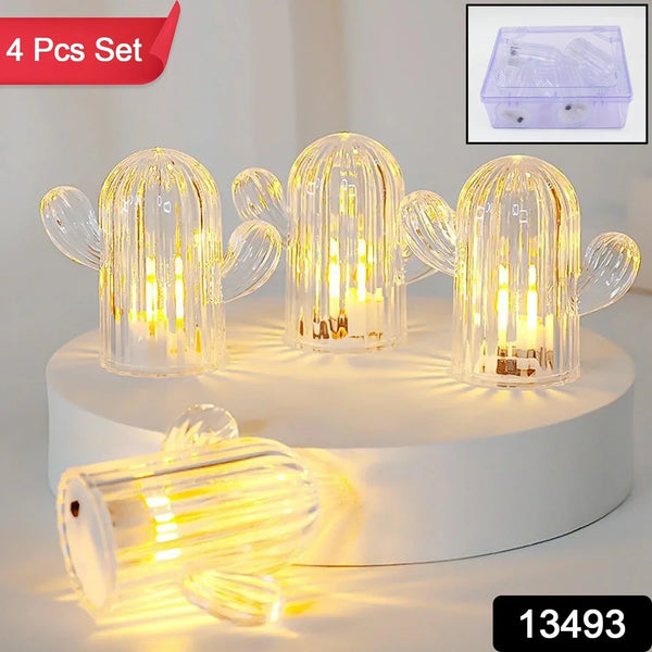Cute Cactus LED Night Light (Cactus / 4 Pcs Set) - justgrabit.in | Just Grab It