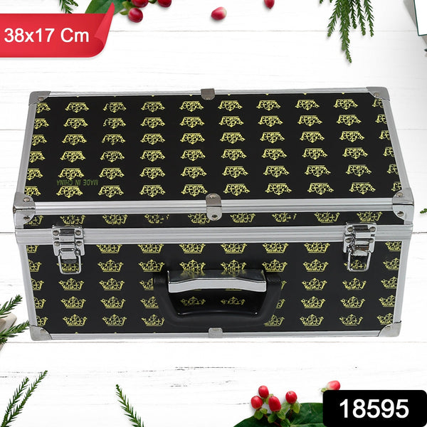 Wooden & Aluminium Portable Suitcase Travel Tool Box (38×17×18 Cm / 1 Pc) - justgrabit.in | Just Grab It