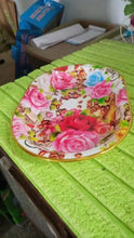 Big Plastic Flower Printed Design Serving Tray (1 Pc / 35 x 24 CM / Mix Color) - justgrabit.in | Just Grab It