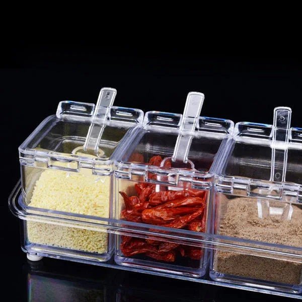 Crystal Seasoning Acrylic Box Pepper Salt Spice Rack - Justgrabit Inc.