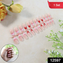 Elegant Nude Glossy Artificial Nail Tips fake nails (24 Pc Set) - justgrabit.in | Just Grab It