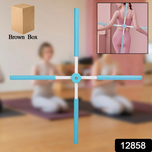 Posture Stretching Stick, Yoga Sticks Humpback Correction Open Shoulder Adjustable for Posture, Pain Relief Rotating Yoga Stick Retractable Dance Studio (1 Pc) - Justgrabit Inc.