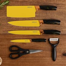 6 Pcs Professional Kitchen Knife Set with Chef Knives, Cleaver, Peeler & Scissors - justgrabit.in | Just Grab It
