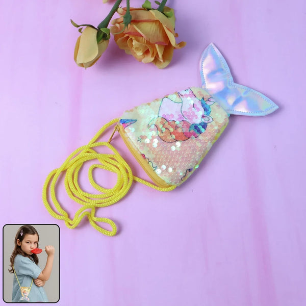 Mermaid Tail Shaped Kids Sling Bag - (1 Pc) - justgrabit.in | Just Grab It