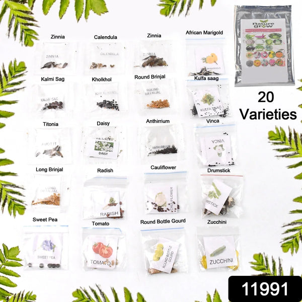 20 Varieties of Vegetable & Flower Seeds Combo (1 Pkt. / 20 Varieties) - Justgrabit Inc.