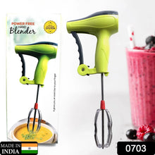 Power Free Manual Hand Blender with Stainless Steel Blades, Milk Lassi Maker, Egg Beater Mixer Rawai - justgrabit.in | Just Grab It
