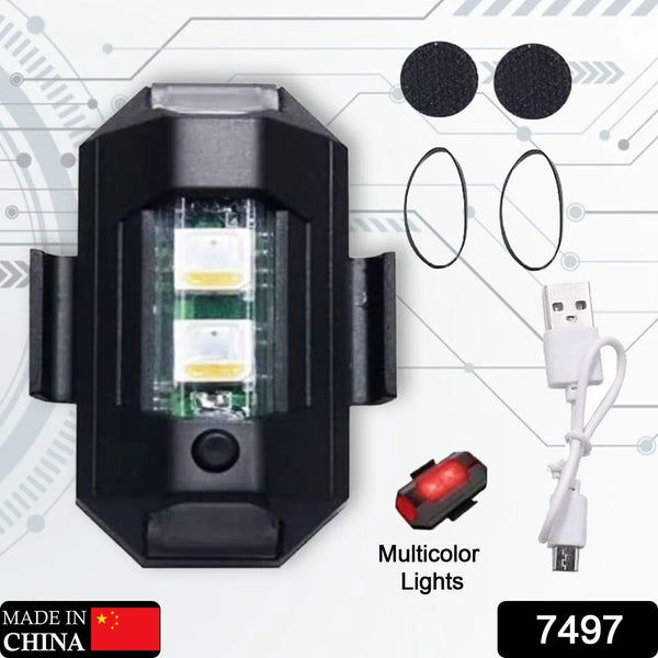 Mini LED Strobe Lights, Waterproof Lights, Lightweight RGB LED Lights Drone Strobe Lights Veicle Anti - Collision Strobe Light Bike Motocycle Lights USB Recharge Multi - colors - Justgrabit Inc.