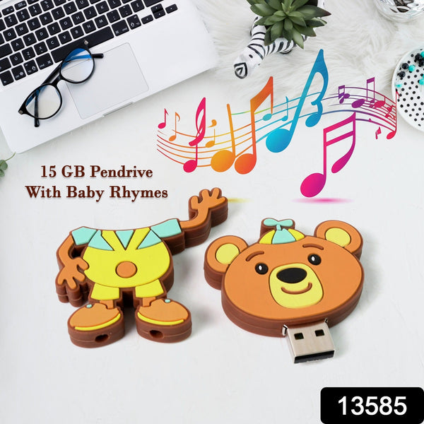 Portable Cartoon Silicone USB Pen Drive (15 GB Baby Rhymes Song / 1 Pc) - justgrabit.in | Just Grab It