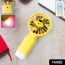 Cute Cartoon Handheld Fan with LED Light (1 Pc) - Justgrabit Inc.