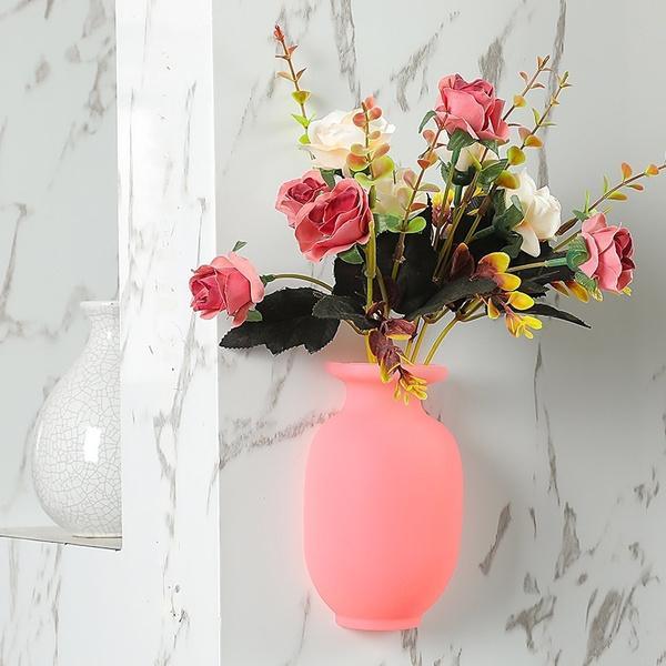 Wall Hanging Silicone Flower Pot Sticker Plant Rack for Decoration (MultiColour) - Justgrabit Inc.