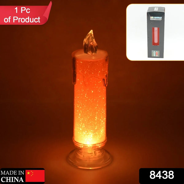 Red LED Flameless Candles Battery Operated Pillar Candles Flickering Realistic Decorative Lamp Votive Transparent Flameless Ornament Tea Party Decorations for Hotel, Scene,Home Decor, Restaurant, Diwali Decoration Candle Crystal Lamp, Diwali (1 Pc) - Justgrabit Inc.