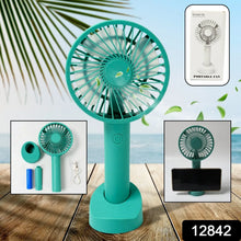 Portable Handheld Fan With 3 Speeds Battery Operated Fan Rechargeable Multi Colors As Base Phone Holder Fan (Battery Included) - Justgrabit Inc.