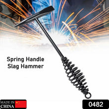 Welding Slag Removal Hammer with Coil Spring Handle | Heavy Duty Chipping Tool for Slag & Spatter Cleaning (1 Pc) - Justgrabit Inc.