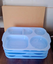 Divided Plates, 5 Compartments 32 CM Split Plates, Shatterproof Separating Plates For Kids And Adults, Microwave and Dishwasher Tableware Set, Multi - Colour, Modern (4 Pc Set) - justgrabit.in | Just Grab It
