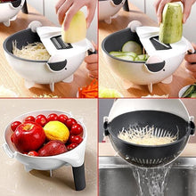 10 in 1 Multifunctional Vegetable Fruits Cutter / Slicer Shredder with Rotating Drain Basket - Justgrabit Inc.