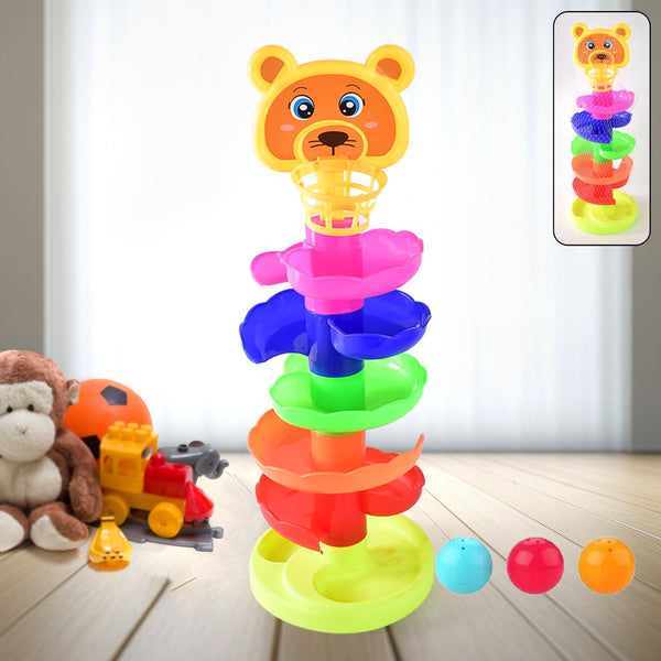 5 Layer Ball Drop and Roll Swirling Tower Educational Toy (1 Pc) - justgrabit.in | Just Grab It