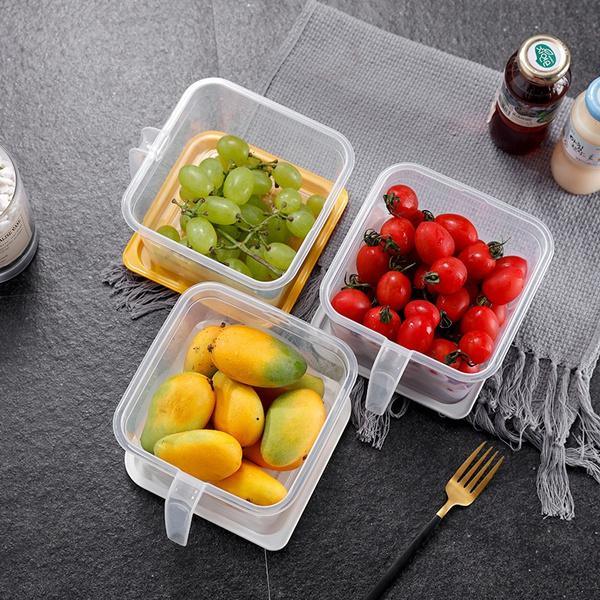 Air Tight Unbreakable Big Size 1100 ml Square Shape Kitchen Storage Container (Set of 6) - Justgrabit Inc.
