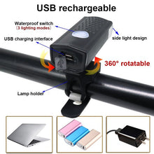 USB Rechargeable 400 Lumen Bicycle Front Headlight Cycle Light Set - justgrabit.in | Just Grab It