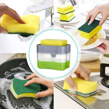 Liquid Soap Dispenser on Countertop with Sponge Holder For Pet - Justgrabit Inc.