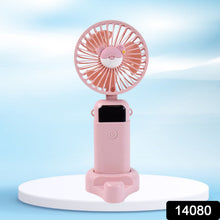 Mini USB Charging Fan with Percentage Display, 5 Speed Modes, and Mobile Stand - justgrabit.in | Just Grab It