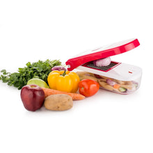 Ganesh Plastic Chopper Vegetable and Fruit Cutter, Red - Justgrabit Inc.