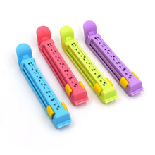 Small Multipurpose Food Snack Plastic Bag Clip Sealer / Packet Sealer Clamps / Manual Vacuum Bag Sealer / Food Pouch Clip / Bag Zipper / Food Clips Sealer for Home Kitchen, Set of 4 (Multicolor) - Justgrabit Inc.