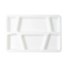 Plastic Multi - Compartment Rectangular Meal Serving Tray / Plate (1 Pc / White) - justgrabit.in | Just Grab It