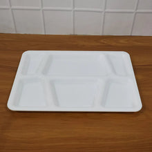 Plastic Multi - Compartment Rectangular Meal Serving Tray / Plate (1 Pc / White) - justgrabit.in | Just Grab It