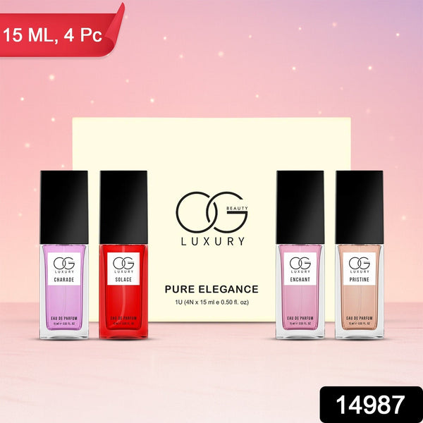 OG Beauty Luxury Pure Elegance Eau De Parfum - (4 Pc / Set / 15 ML) - justgrabit.in | Just Grab It