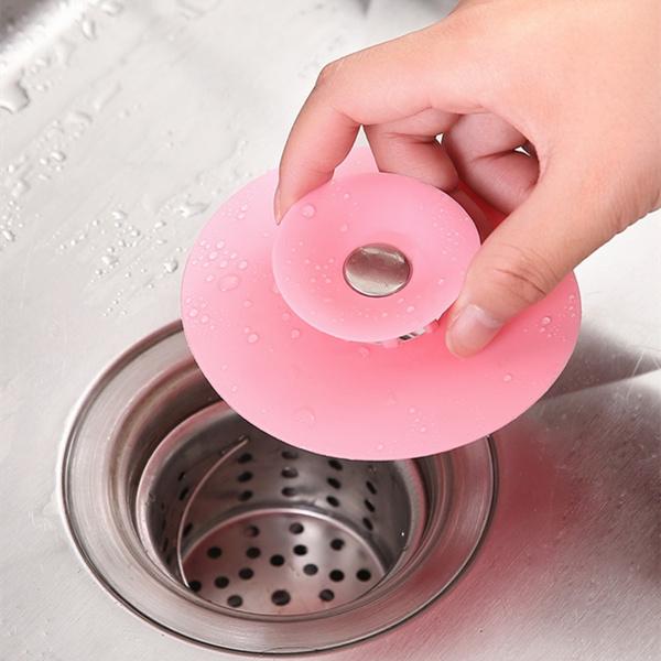 Creative 2 - in - 1 Silicone Sewer Sink Sealer Cover Drainer (multicolour) - justgrabit.in | Just Grab It