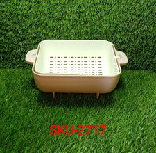 Multifunctional BPA Free Double Layered Plastic Rotatable Strainer Basket (Multicolor) - Justgrabit Inc.