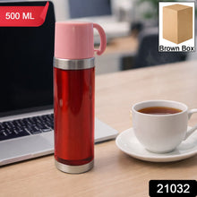 Insulated Travel Mug Bottle with Handle Lid (500 ML) - justgrabit.in | Just Grab It