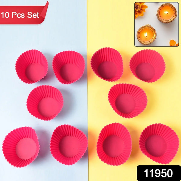 Silicone Cup Cake Mould (10 Pcs Set) - Justgrabit Inc.