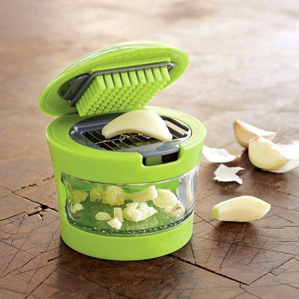 Garlic Cutter/Chopper/Crusher for Kitchen (Green, 1 Pc) - justgrabit.in | Just Grab It