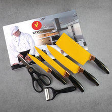 6 Pcs Professional Kitchen Knife Set with Chef Knives, Cleaver, Peeler & Scissors - justgrabit.in | Just Grab It