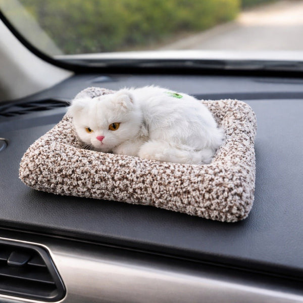 Soft Plush Cute Cat Car Dashboard Showpiece Toy (1 Pc) - justgrabit.in | Just Grab It
